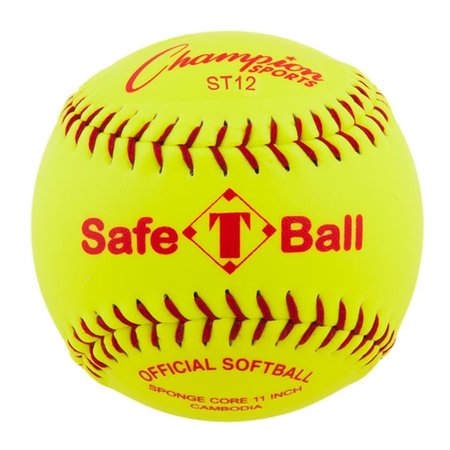 PERFECTPITCH 12 in. Safety SoftballOptic Yellow & Red PE745133